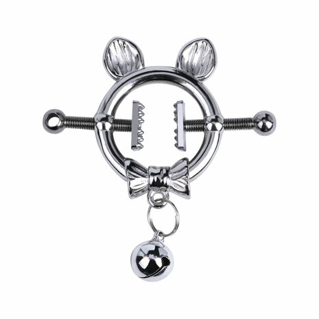 Kiotos - Kittenoortjes met Strik en Belletje - Tepelklemmen met ketting