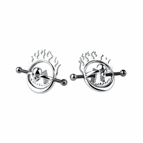 Kiotos - Flaming Skull - Tepelklemmen met ketting