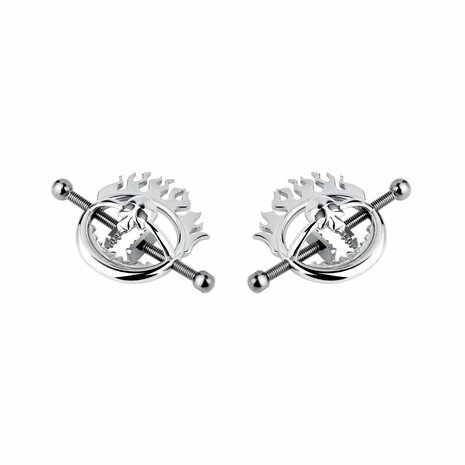 Kiotos - Flaming Skull - Tepelklemmen met ketting