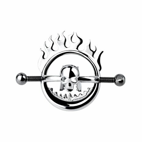 Kiotos - Flaming Skull - Tepelklemmen met ketting