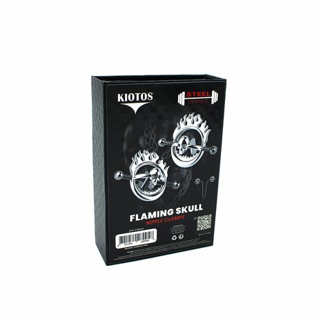 Kiotos - Flaming Skull - Tepelklemmen met ketting