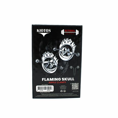 Kiotos - Flaming Skull - Tepelklemmen met ketting