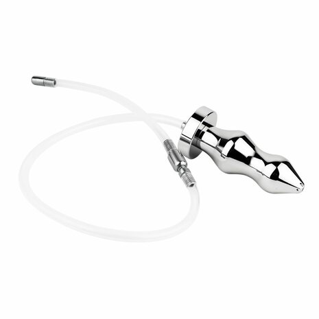 Kiotos - Holle Penisplug - Holle Dilator - Met Holle Geribbelde Buttplug - Ass Lock - RVS