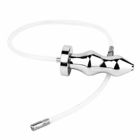 Kiotos - Holle Penisplug - Holle Dilator - Met Holle Geribbelde Buttplug - Ass Lock - RVS