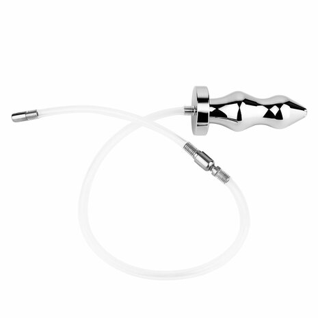 Kiotos - Holle Penisplug - Holle Dilator - Met Holle Geribbelde Buttplug - Ass Lock - RVS