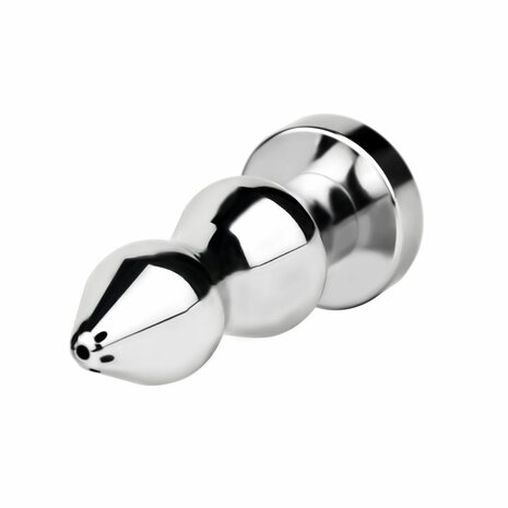 Kiotos - Holle Penisplug - Holle Dilator - Met Holle Geribbelde Buttplug - Ass Lock - RVS