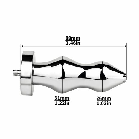 Kiotos - Holle Penisplug - Holle Dilator - Met Holle Geribbelde Buttplug - Ass Lock - RVS