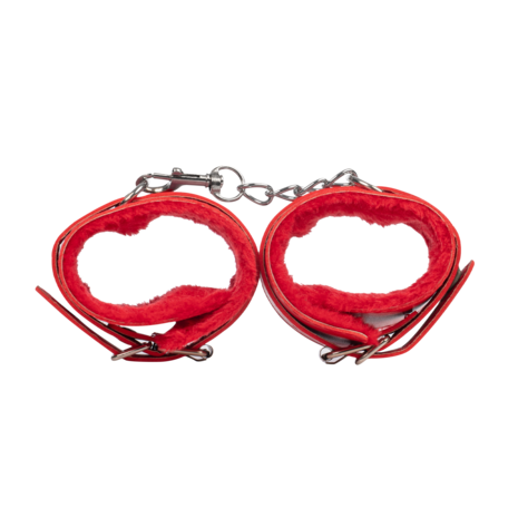 TieMeUp - Boeien imitatieleder - Zachte bontvoering - Rood