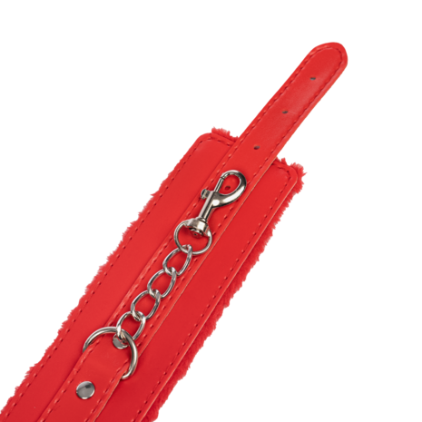 TieMeUp - Boeien imitatieleder - Zachte bontvoering - Rood