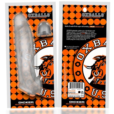 Oxballs - Dicker - Ultra-Slim Penis Sleeve - Clear Ice