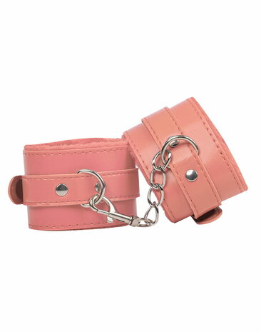 TieMeUp - Boeien imitatieleder - Zachte bontvoering - Roze