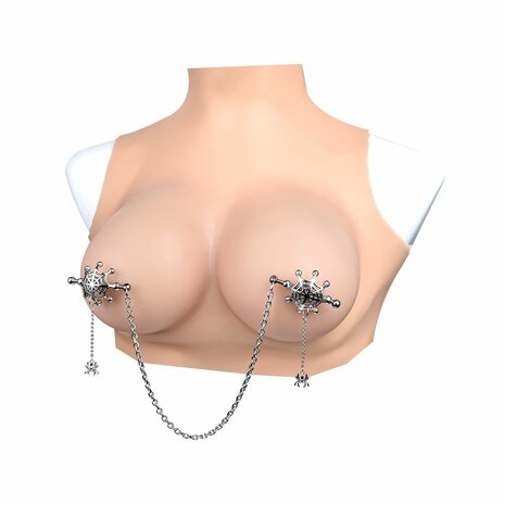 Kiotos - Spiderweb met hangende Spin - Tepelklemmen met ketting