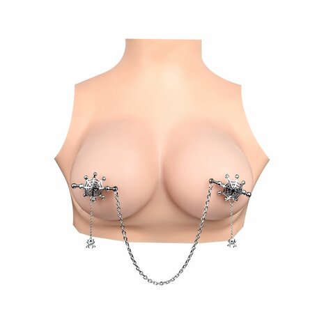Kiotos - Spiderweb met hangende Spin - Tepelklemmen met ketting