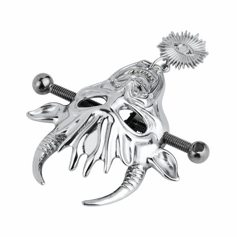 Kiotos - Demonic Mask  met hanger - Tepelklemmen met ketting