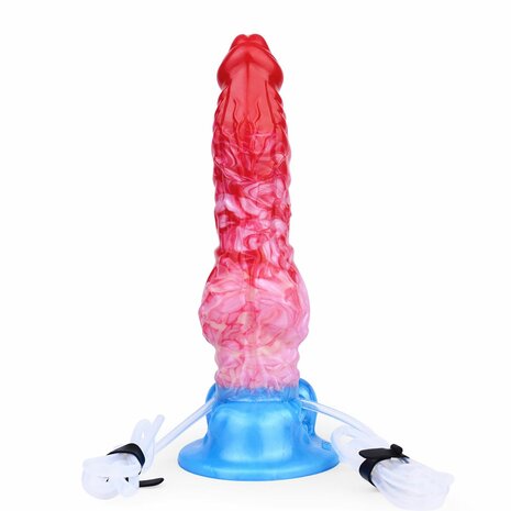 Kiotos Monstar - Big Squirt Cock - Opblaasbare Spuitende Dildo - Rood/Roze/Blauw