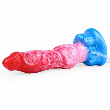 Kiotos Monstar - Big Squirt Cock - Opblaasbare Spuitende Dildo - Rood/Roze/Blauw
