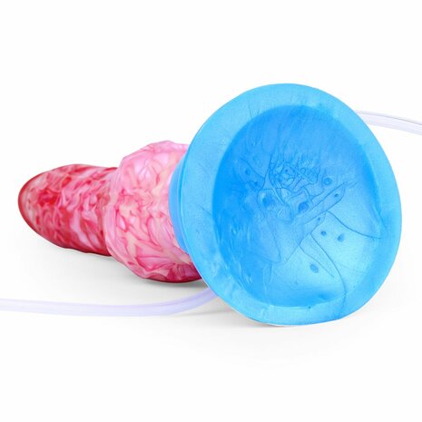 Kiotos Monstar - Big Squirt Cock - Opblaasbare Spuitende Dildo - Rood/Roze/Blauw