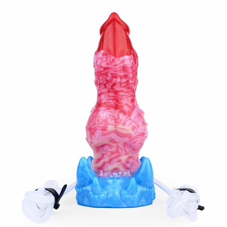 Kiotos Monstar - Blow Cum Cock - Opblaasbare Spuitende Dildo - Rood/Roze/Blauw
