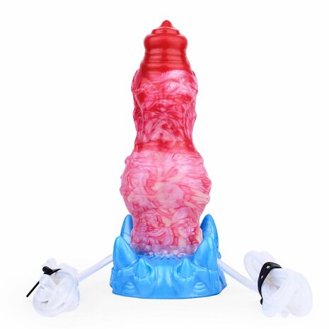 Kiotos Monstar - Blow Cum Cock - Opblaasbare Spuitende Dildo - Rood/Roze/Blauw