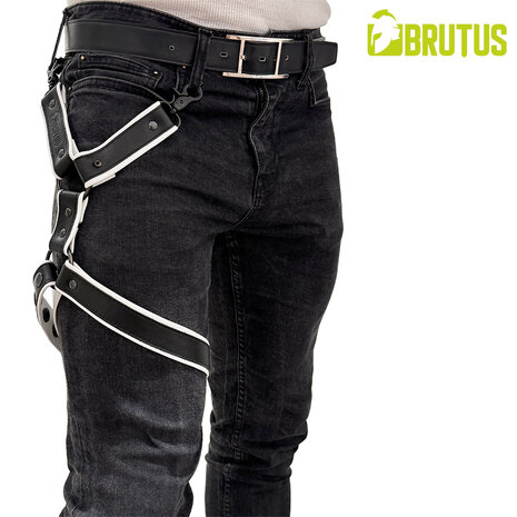 Brutus - Lederen Beenharnas - Verstelbaar- Zwart/Wit