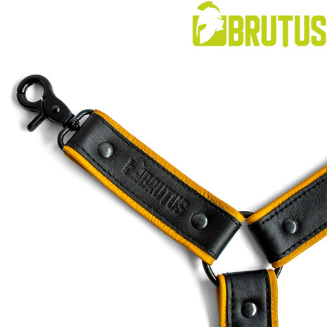 Brutus - Lederen Beenharnas - Verstelbaar- Zwart/Geel