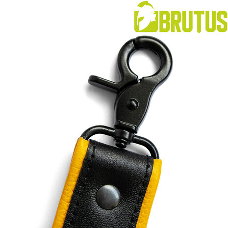 Brutus - Lederen Beenharnas - Verstelbaar- Zwart/Geel
