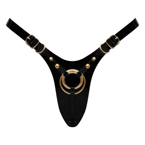 Strap-On-Me - Kunstleren Strapon Harnas Fabulous - Passend van XS t/m XXL - Zwart Lak