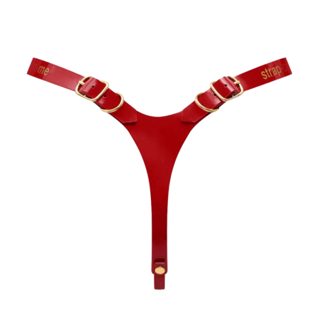 Strap-On-Me - Kunstleren Strapon Harnas Fabulous - Passend van XS t/m XXL - Rood Lak