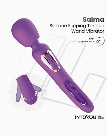 IY Salma - Wand Vibrator met draaiende tong - App-Controlled - Paars