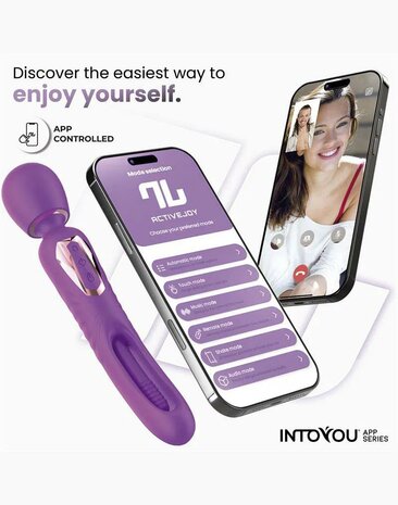 IY Salma - Wand Vibrator met draaiende tong - App-Controlled - Paars