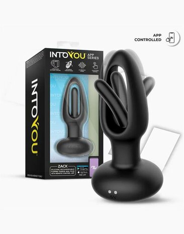 IY Zack - Anale plug met bewegende tong - Met App Control - Zwart