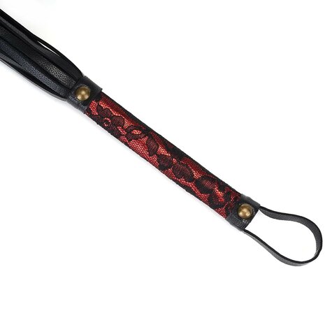 Liebe Seele - Victorian Garden - Kleine Flogger - Vegan Vriendelijk - Rood/Zwart