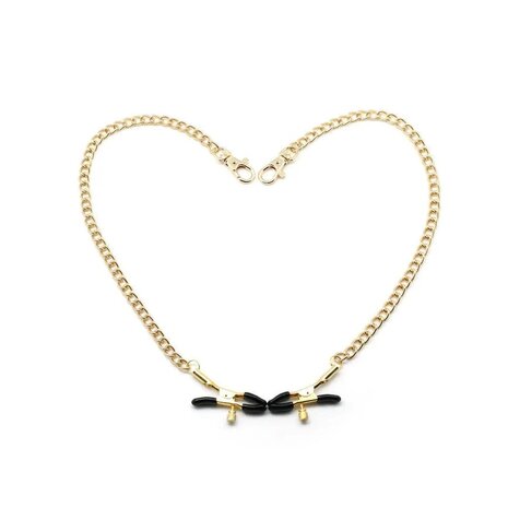 Liebe Seele - Verstelbare Bull Nose Tepelklemmen Met Ketting - Goud
