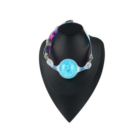 Liebe Seele - Crystal Ball Gag - Siliconen/PVC - Diameter 4 cm - Blauw