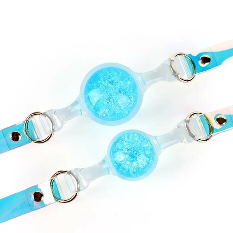 Liebe Seele - Crystal Ball Gag - Siliconen/PVC - Diameter 4 cm - Blauw