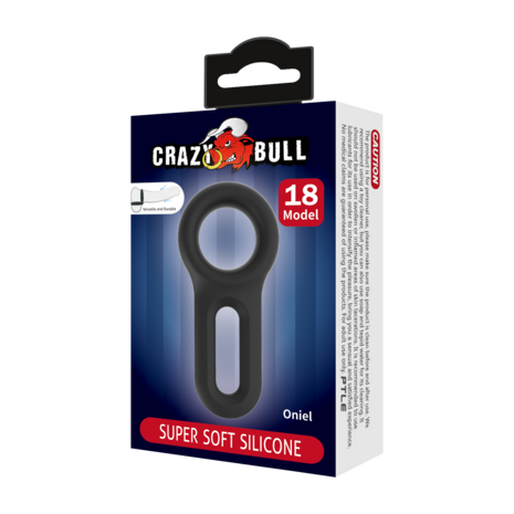 Crazy Bull - Oniel - Super Soft Siliconen Cockring - Model 18 - Zwart