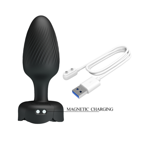 Pretty Love - Varian - Kleurveranderende lichtgevende vibrerende buttplug - Zwart