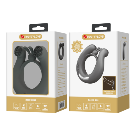 Pretty Love - Dahlia - Master Vibrerende Cockring - Grijs