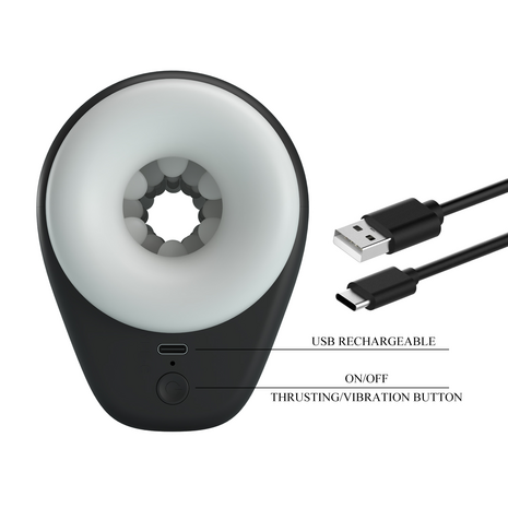 Pretty Love - DJ Girl - Thrusting Perfect Stroker - Stotende Masturbator - Zwart/Wit