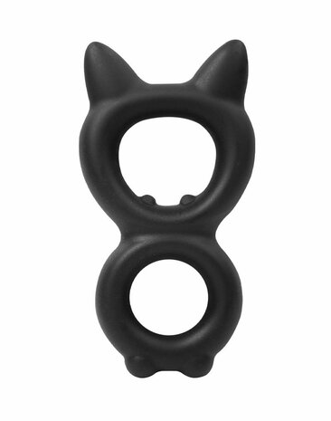 Rimba - Siliconen Kitty 8-vormige Cockring - Zwart