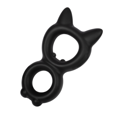 Rimba - Siliconen Kitty 8-vormige Cockring - Zwart