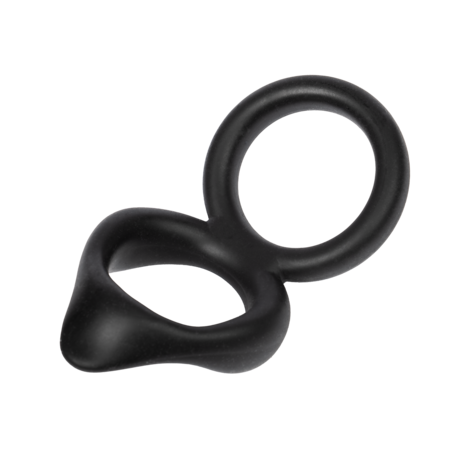 Rimba - Dubbele Siliconen Cockring - Zwart