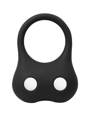 Rimba - Siliconen Ball Stretcher met Twee Metalen Kogeltjes - 70 gram  - Zwart