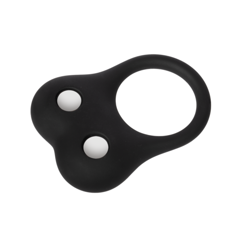 Rimba - Siliconen Ball Stretcher met Twee Metalen Kogeltjes - 70 gram  - Zwart