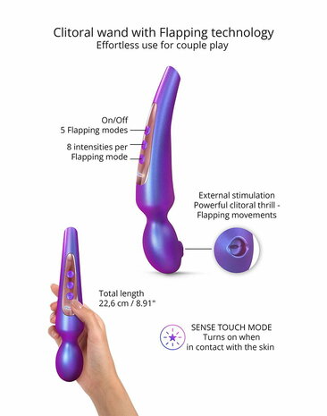 Love to Love - Pleaser - Wand Vibrator met Flapper Functie - Iridescent Night