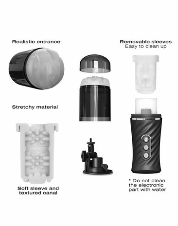 Dorcel - Thrust Blow Pro - Automatische Stotende Masturbator - Zwart