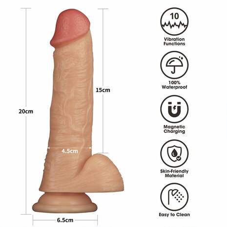 LoveToy - Ingen - Vibrerende Strap-on Set - Lengte 20 cm - Lichte Huidskleur - Maat XS/S/M