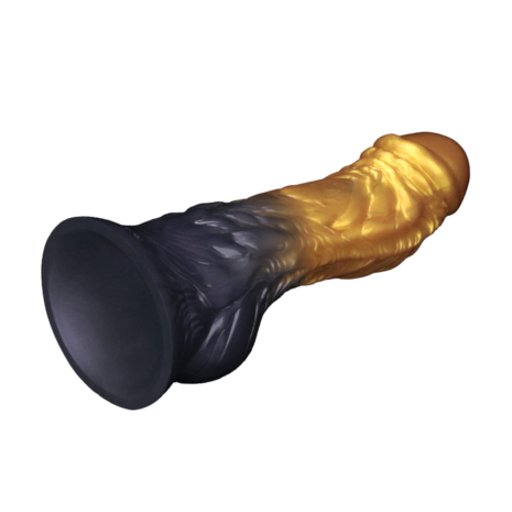 LoveToy - Dual Density Siliconen - Opblaasbare Dildo - Goud/Zwart - 21 cm