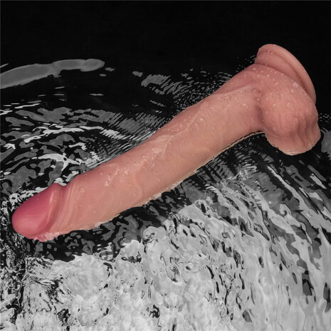 Lovetoy - Sliding Skin Vibrerende Dildo Pro II - Met Afstandsbediening - 25 cm - Lichte Huidskleur  