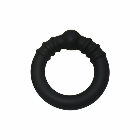 Kiotos - Siliconen Cockring met Stalen Kern - Zwart - Maat L
